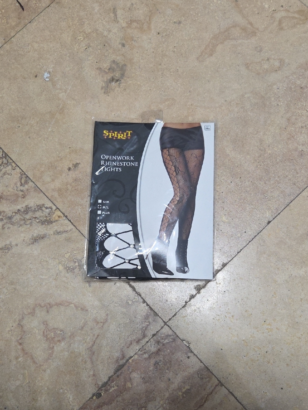 Spirit Black Rhinestone Openwork Hosiery